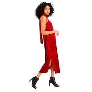 Bar III Crushed Velvet Dress Red Size Small